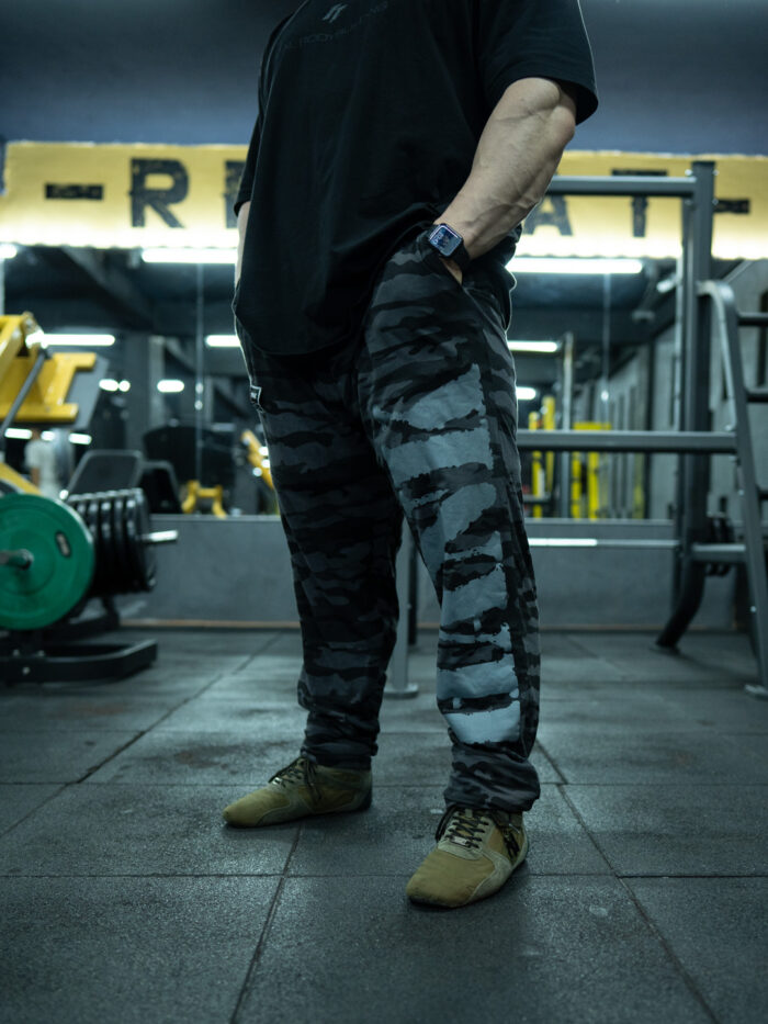 DSC02614 KAMUFLAJ HANK BASKI ŞALVAR GRİ - Görsel 1