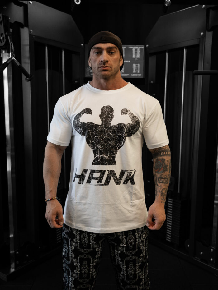 DSC08776 SLIMFIT SİLÜET BASKILI T-SHIRT BEYAZ - Görsel 1