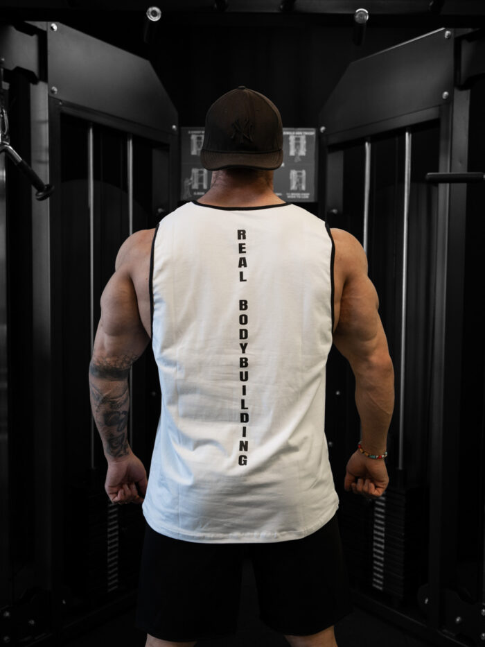 SIFIR KOL REALBODYBUILNG T-SHIRT BEYAZ - Görsel 4
