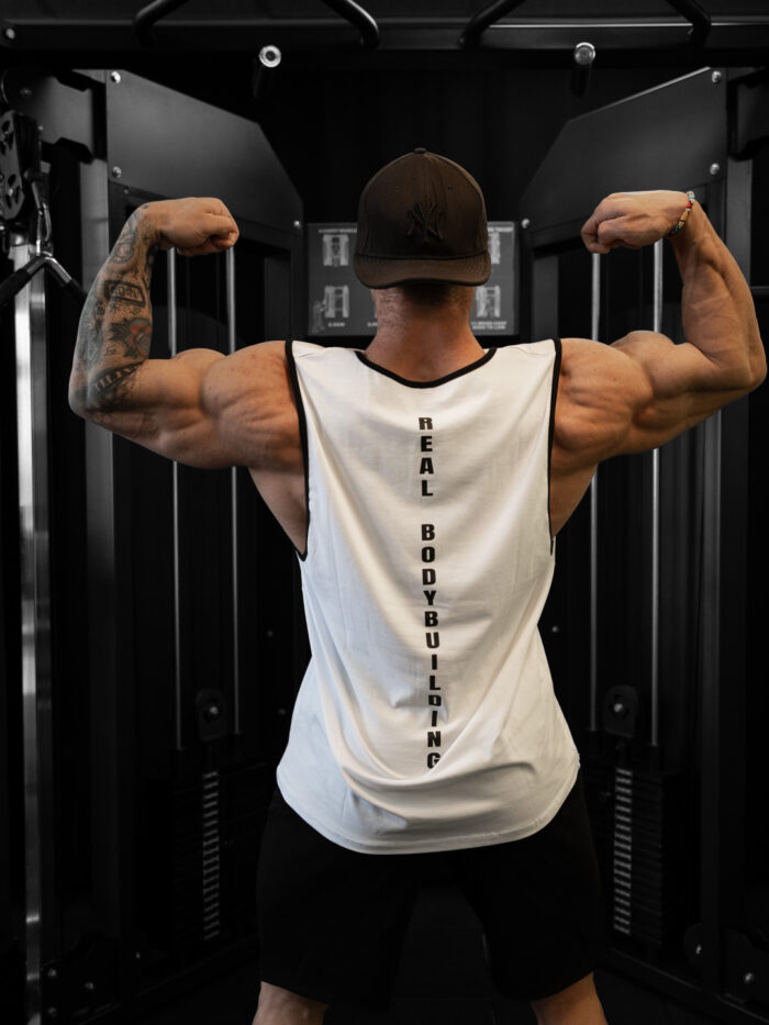 SIFIR KOL REALBODYBUILNG T-SHIRT BEYAZ - Görsel 5