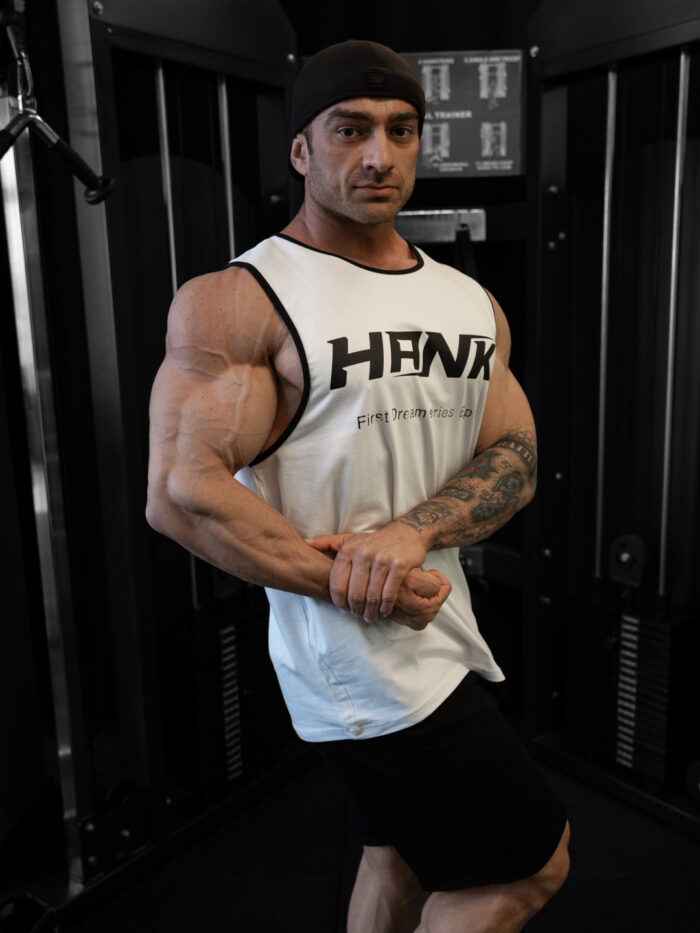 SIFIR KOL REALBODYBUILNG T-SHIRT BEYAZ - Görsel 6