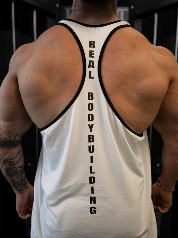 TANK TOP ATLET "REALBODYBUILDING" BEYAZ - Görsel 4
