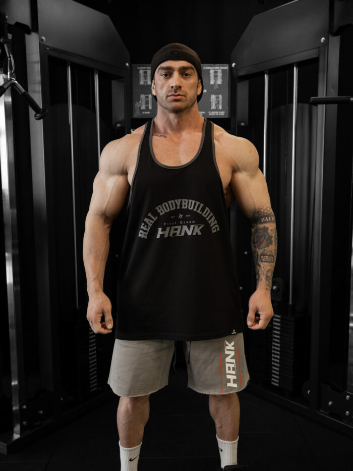 DSC08863 TANK TOP ATLET "REALBODYBUILDING" SİYAH - Görsel 1